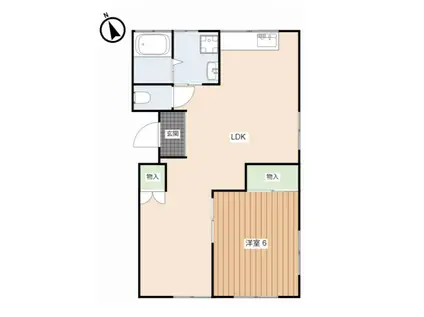 エクセルメゾン楢2(1LDK/2階)の間取り写真