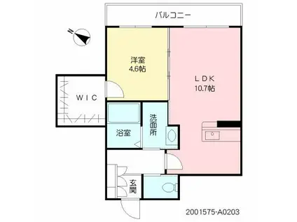 K-ブルーノII(1LDK/2階)の間取り写真