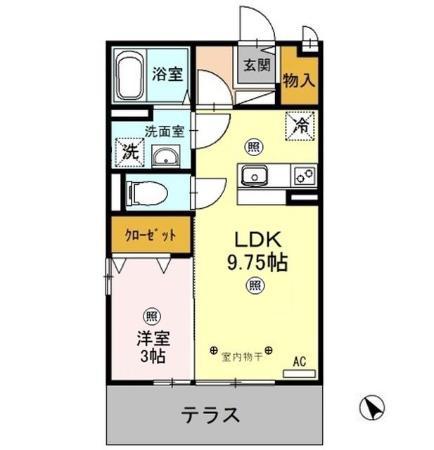 パストラルA(1LDK/1階)の間取り写真