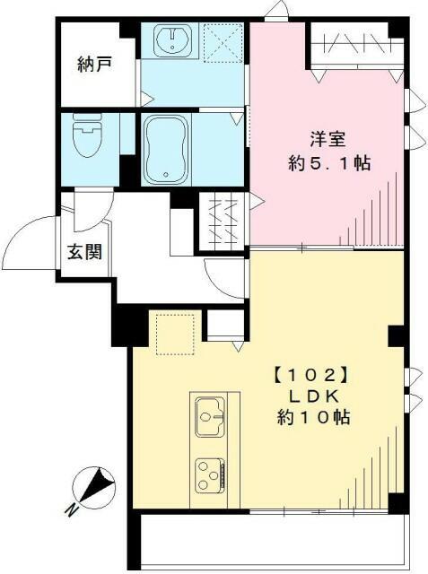 BROWNIE ブラウニー(1LDK/1階)の間取り写真