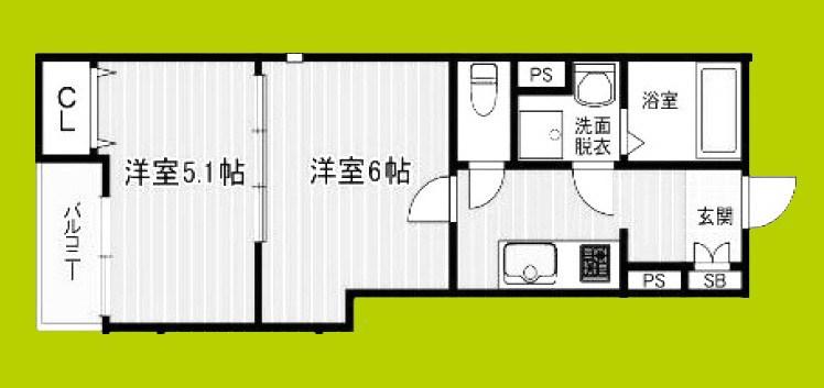 LINO久宝寺(2K/3階)の間取り写真