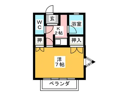 ハイツモリーズ(1K/1階)の間取り写真