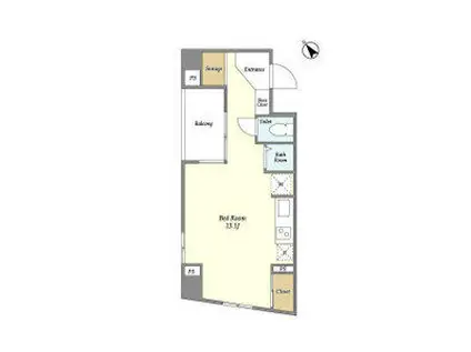 テラス八丁堀(ワンルーム/3階)の間取り写真