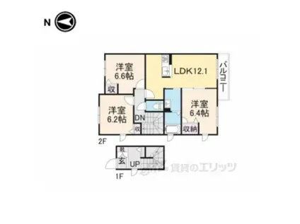 プラン・ド・エスト(3LDK/2階)の間取り写真