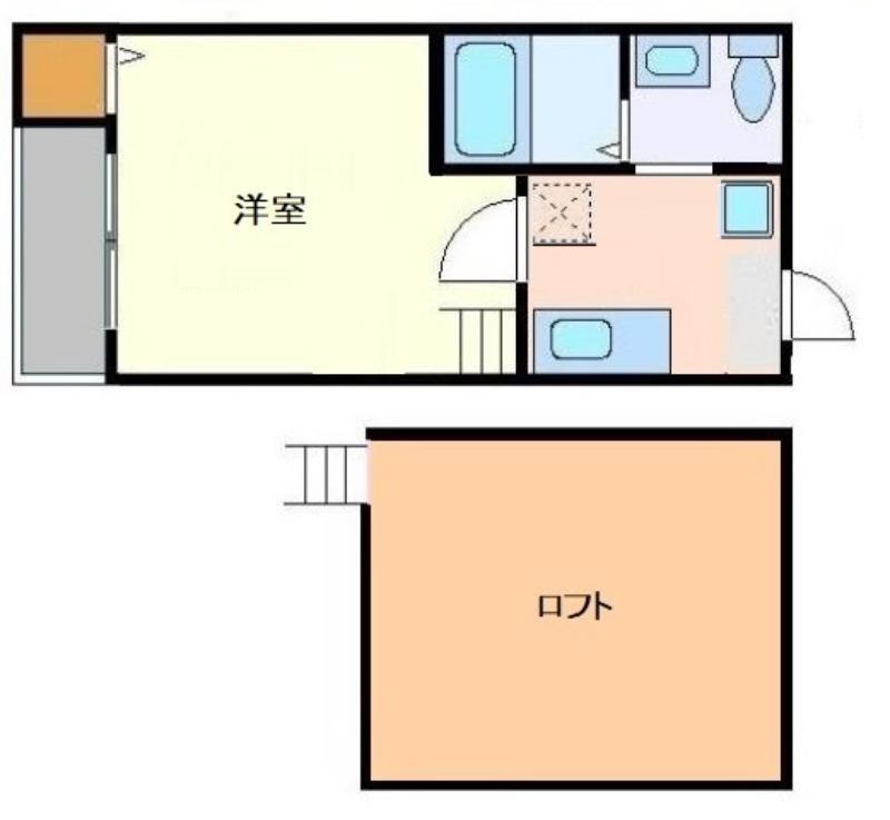 ロフトハウス石名坂(1K/2階)の間取り写真