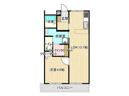 S.Sコーポ LUNA(1LDK/2階)の間取り写真