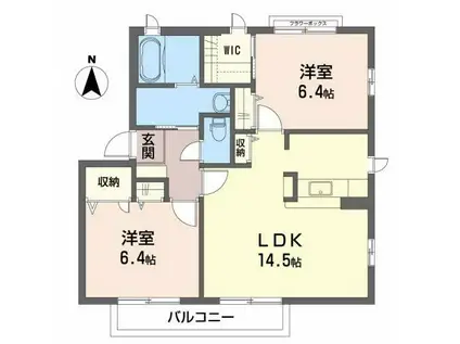 シャーメゾン下原II(2LDK/2階)の間取り写真