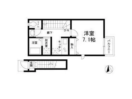 JE CROIS世田谷(1K/2階)の間取り写真
