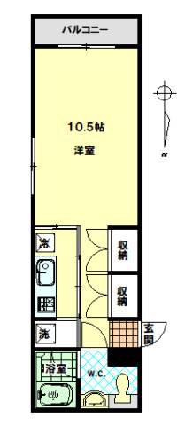 都営三田線 高島平駅 徒歩6分 4階建 築29年(1K/1階)の間取り写真
