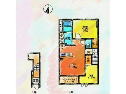 オレンジハウス(2LDK/2階)の間取り写真