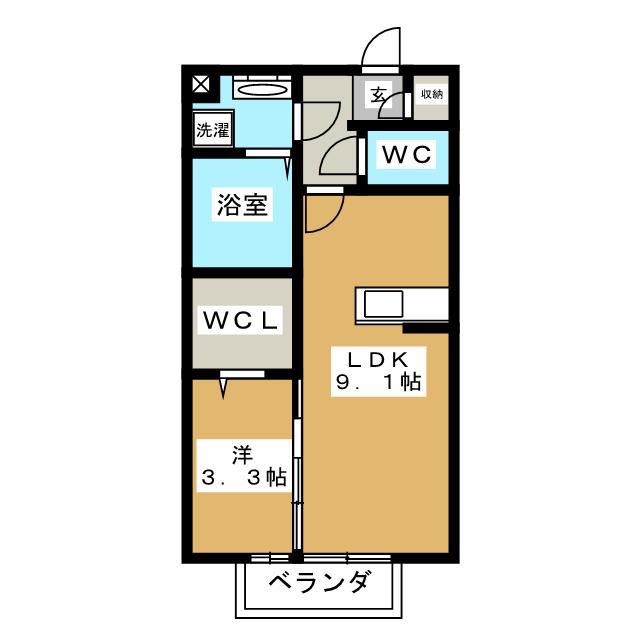 リヴエールM(1LDK/1階)の間取り写真