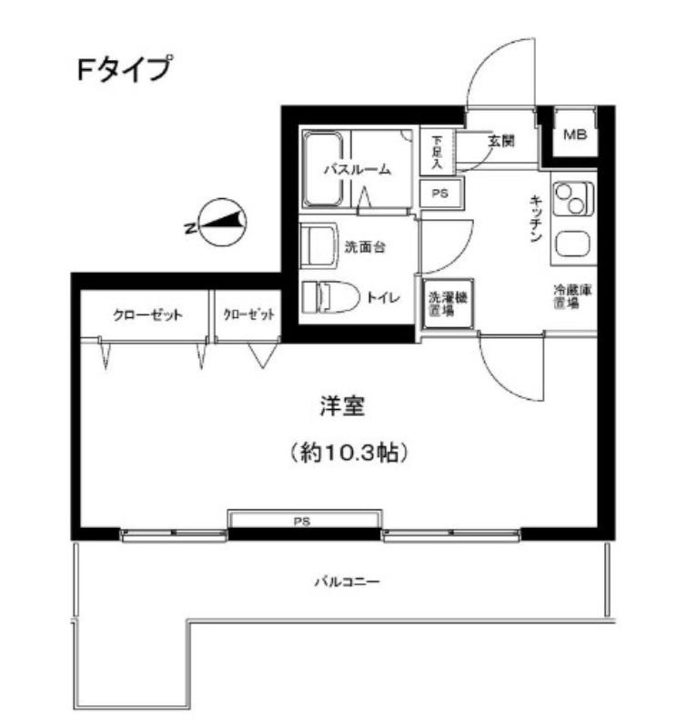 パティーナ大森TRIA(1K/5階)の間取り写真