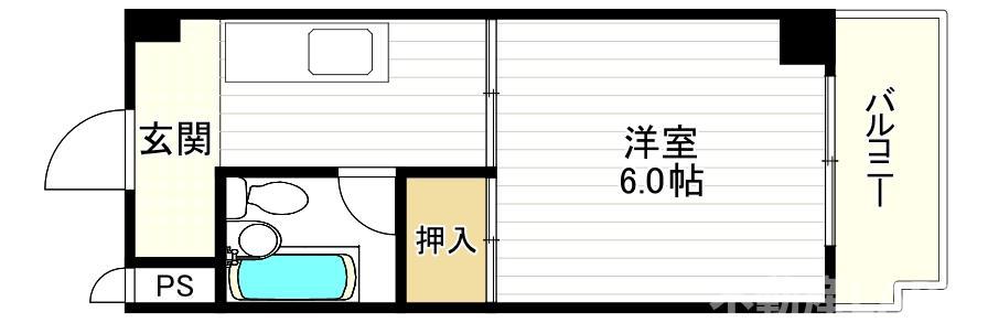 コーポアビコ(1K/5階)の間取り写真