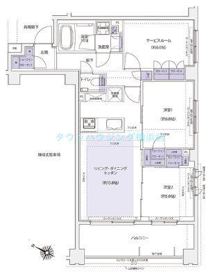 KDXレジデンス横濱紅葉坂(2SLDK/2階)の間取り写真
