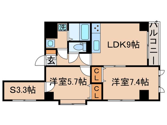 シャンテルミエール(2SLDK/4階)の間取り写真