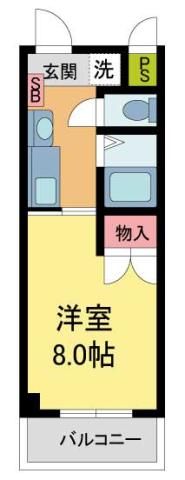 サファイアコート西北(1K/1階)の間取り写真