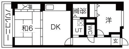 グレードタイム六甲(2DK/2階)の間取り写真