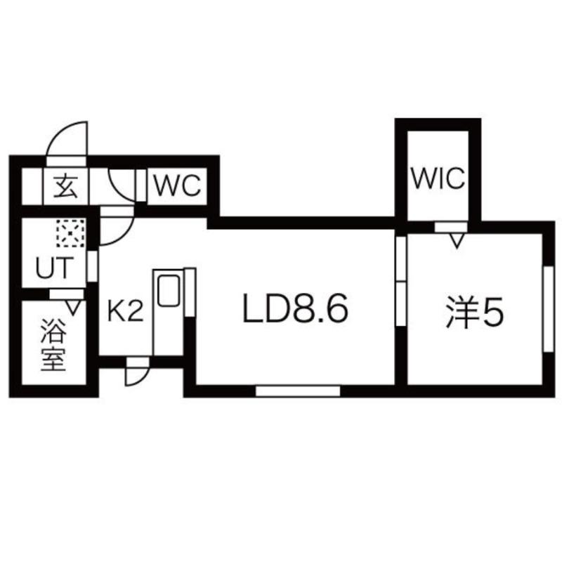クラリス豊平II(1LDK/2階)の間取り写真