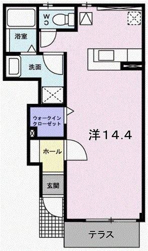 フリーデンC(ワンルーム/1階)の間取り写真