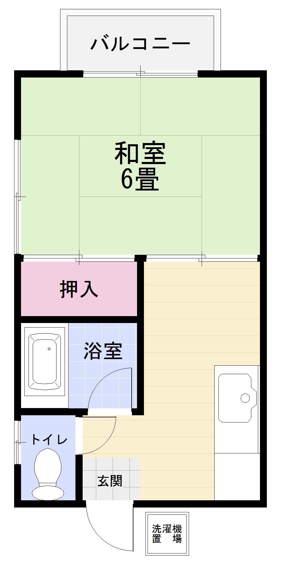 第2横石ハイツ(1K/2階)の間取り写真