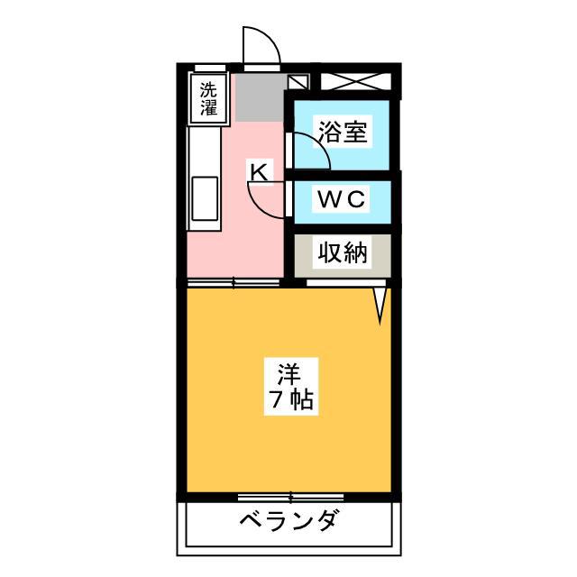 KNハイツ1(1K/1階)の間取り写真