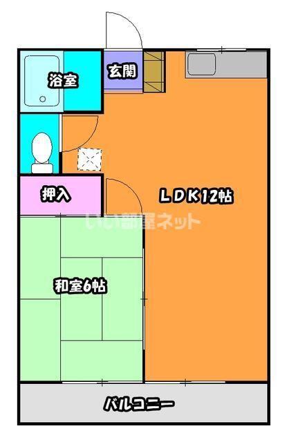エトアール畑(1LDK/1階)の間取り写真