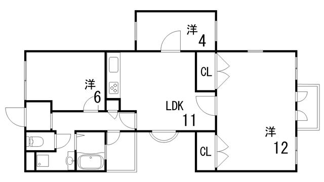サンヒルズ芦屋Ⅰ(3LDK/3階)の間取り写真