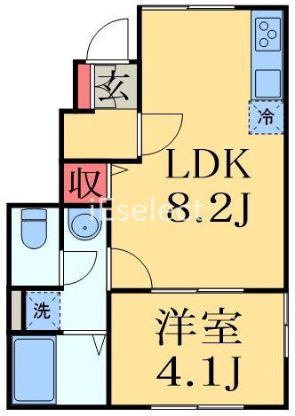 ナリトモ赤井A(1LDK/1階)の間取り写真