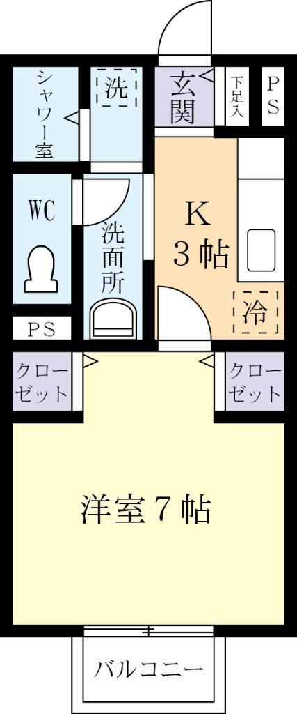サニーソフィア(1K/1階)の間取り写真