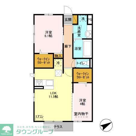 パティーナ(2LDK/1階)の間取り写真