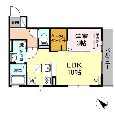 LUCE(1LDK/1階)の間取り写真