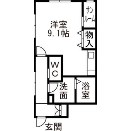 アバンティ旭ヶ丘(ワンルーム/1階)の間取り写真