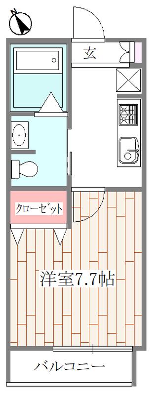 トランヴィア飛鳥山(1K/1階)の間取り写真
