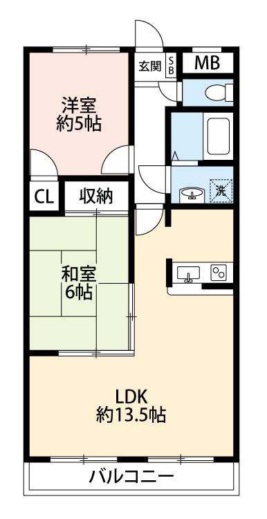 プリモディーネ(2LDK/3階)の間取り写真