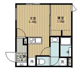 EDIT都立大学(1DK/2階)の間取り写真