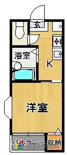 シュルーズベリーコート(ワンルーム/1階)の間取り写真