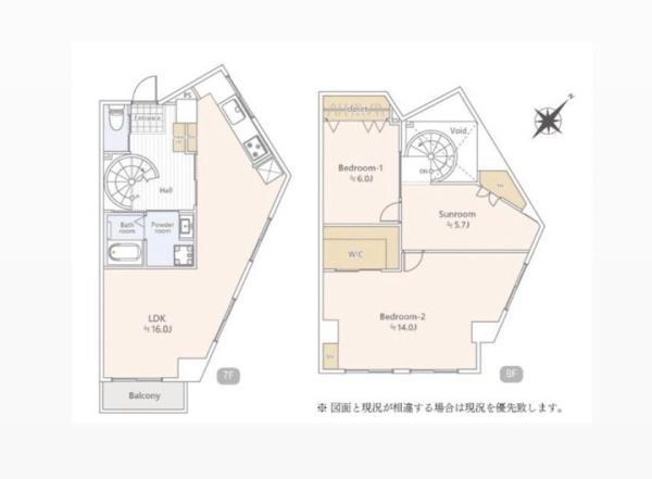 シャトレ―渋谷(2SLDK/7階)の間取り写真