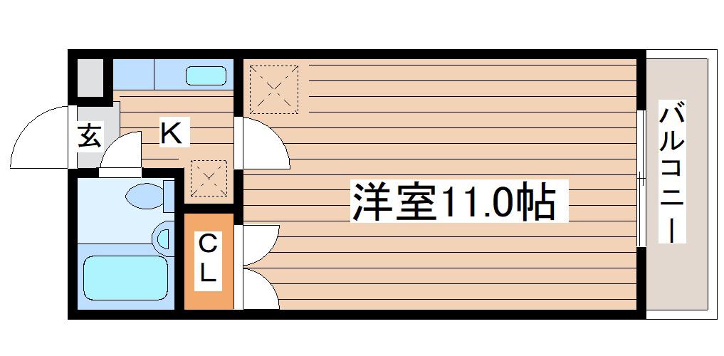 サンホープ・7(1K/2階)の間取り写真