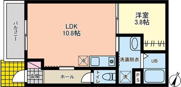 VILLA POIRE(1LDK/1階)の間取り写真