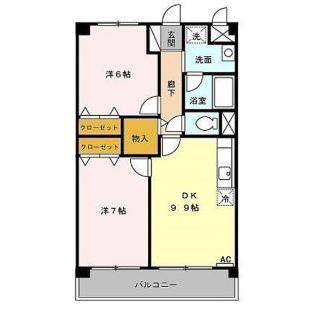 シティパル山王台(2DK/2階)の間取り写真