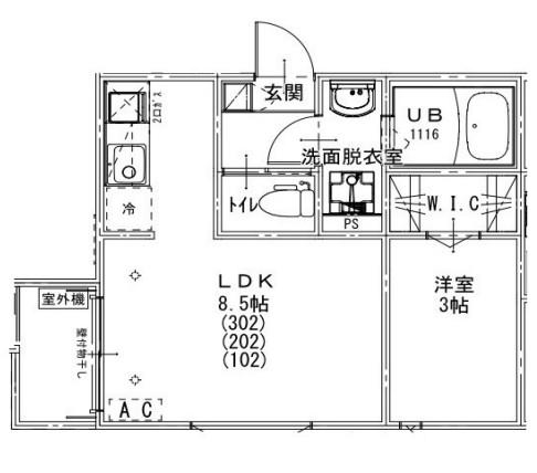 ASTRO RESIDENCE 西大宮(1LDK/2階)の間取り写真