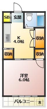 アメニティ千川(1K/1階)の間取り写真