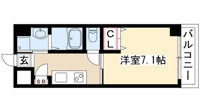 アールズタワー池下西(1K/1階)の間取り写真