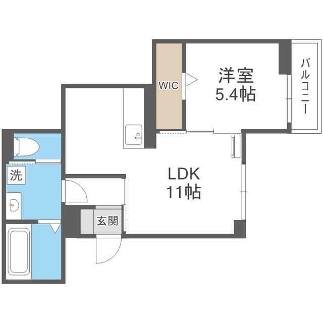 TORISIA今川(1LDK/2階)の間取り写真
