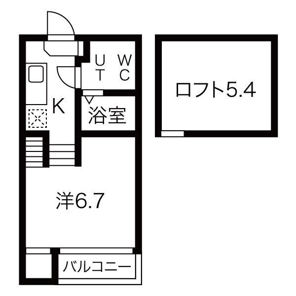 LINO HOLOMUA壱番館(1K/2階)の間取り写真