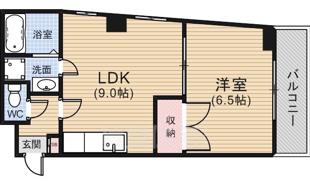 ピアーチェ住吉町(1LDK/2階)の間取り写真