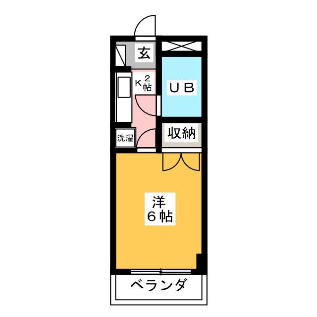 大橋ビル(1K/2階)の間取り写真