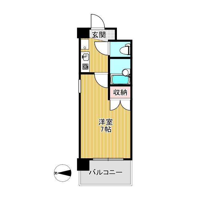 レジデンスフクザワII(1K/8階)の間取り写真