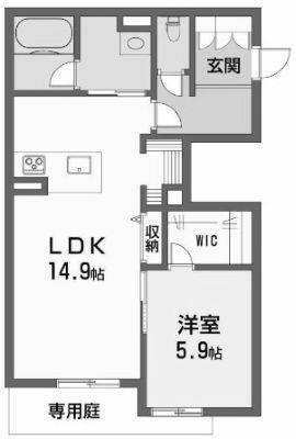 シャーメゾンマヒナ(1LDK/1階)の間取り写真