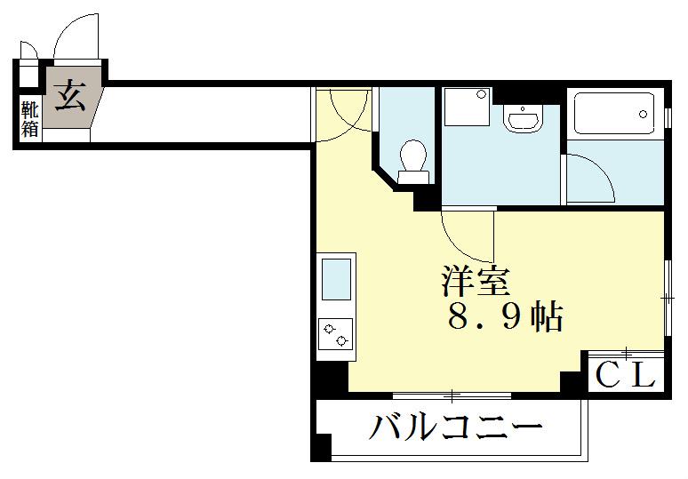 エバーグリーン六地蔵 Cタイプ(1K/4階)の間取り写真